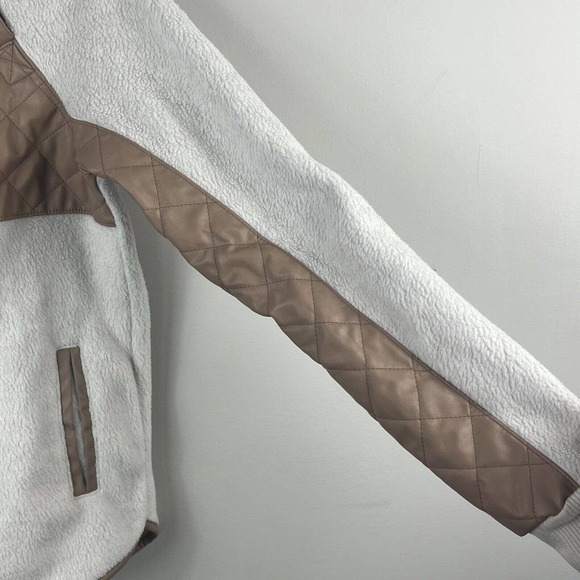 Abercrombie & Fitch Asymmetrical Snap-Up Fleece Sweatshirt Sz XS Quilted - Picture 7 of 14